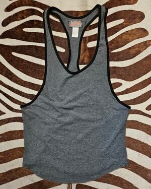 Vintage Hard Core by Go Software Gray Racer Back Singlet Tank Top Sz M Made USA